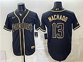 Men's San Diego Padres #13 Manny Machado Black Gold With Patch Stitched Jersey Dzhi,baseball caps,new era cap wholesale,wholesale hats