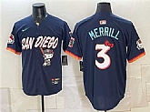 Men's San Diego Padres X Hello Kitty #3 Jackson Merrill Obsidian 2026 City Connect Stadium Stitched Jersey,baseball caps,new era cap wholesale,wholesale hats