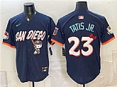 Men's San Diego Padres X Hello Kitty #23 Fernando Tatis Jr. Obsidian 2026 City Connect Stadium Stitched Jersey,baseball caps,new era cap wholesale,wholesale hats
