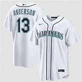 Men's Seattle Mariners #13 Kade Anderson White Cool Base Limited Stitched jersey Dzhi,baseball caps,new era cap wholesale,wholesale hats