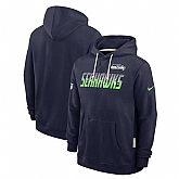 Men's Seattle Seahawks College Navy Sideline Standard Issue Top Prospect Dri-FIT Hoodie,baseball caps,new era cap wholesale,wholesale hats