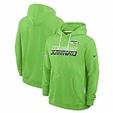 Men's Seattle Seahawks Neon Green Sideline Standard Issue Top Prospect Dri-FIT Hoodie,baseball caps,new era cap wholesale,wholesale hats