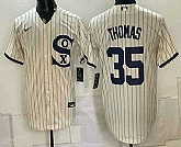 Men's Chicago White Sox #35 Frank Thomas Cream Player Name 2021 Field of Dreams Authentic Jersey,baseball caps,new era cap wholesale,wholesale hats
