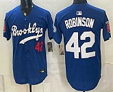 Men's Los Angeles Dodgers #42 Jackie Robinson Blue 1955 Throwback Jersey,baseball caps,new era cap wholesale,wholesale hats