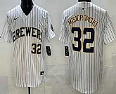 Men's Milwaukee Brewers #32 Jacob Misiorowski White Limited Jersey,baseball caps,new era cap wholesale,wholesale hats