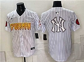 Men's New York Yankees X Spider-Man Team Big Logo White Limited Stitched Baseball Jersey,baseball caps,new era cap wholesale,wholesale hats
