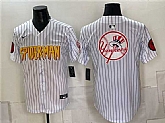 Mens New York Yankees X Spider-Man Team Big Logo White Limited Stitched Baseball Jersey,baseball caps,new era cap wholesale,wholesale hats
