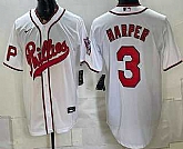 Men's Philadelphia Phillies #3 Bryce Harper White 2026 Field of Dreams Stadium Stitched Jersey,baseball caps,new era cap wholesale,wholesale hats