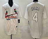 Men's St Louis Cardinals #4 Yadier Molina White Mexico Cool Base Stitched Jersey,baseball caps,new era cap wholesale,wholesale hats