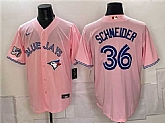 Men's Toronto Blue Jays #36 Davis Schneider Pink 50 Seasons Patch Stitched Jersey,baseball caps,new era cap wholesale,wholesale hats