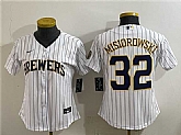 Women's Milwaukee Brewers #32 Jacob Misiorowski White Cool Base Stitched Jersey(Run Small),baseball caps,new era cap wholesale,wholesale hats