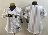 Women's Milwaukee Brewers Blank White Cool Base Stitched Jersey(Run Small),baseball caps,new era cap wholesale,wholesale hats