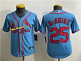 Youth St. Louis Cardinals #25 Mark McGwire Blue Cool Base Stitched Jersey,baseball caps,new era cap wholesale,wholesale hats
