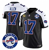 Men's Buffalo Bills #17 Josh Allen Black Alternate F.U.S.E. 4-Star C With Est. 1960 Patch Vapor Untouchable Limited Stitched Jersey Dzhi,baseball caps,new era cap wholesale,wholesale hats