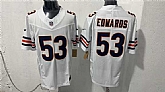 Men's Chicago Bears #53 T.J. Edwards White 2026 F.U.S.E. Vapor Untouchable Limited Stitched Jersey,baseball caps,new era cap wholesale,wholesale hats