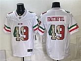 Men's San Francisco 49ers #49 Faithful White 2025 F.U.S.E. Mexico Vapor Limited Stitched Jersey Dzhi,baseball caps,new era cap wholesale,wholesale hats