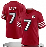 Men's San Francisco 49ers #7 Daejon Love Red 80th Anniversary Patch 2026 Stitched Jersey Dzhi,baseball caps,new era cap wholesale,wholesale hats