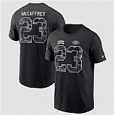 Men's San Francisco 49ers #23 Christian McCaffrey Black 2026 Salute to Service Name & Number T-Shirt,baseball caps,new era cap wholesale,wholesale hats