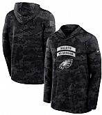 Men's Philadelphia Eagles Black 2026 Salute to Service Sideline Lightweight Dri-FIT Long Sleeve Hoodie