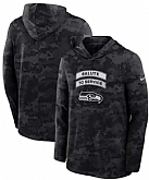 Men's Seattle Seahawks Black 2026 Salute to Service Sideline Lightweight Dri-FIT Long Sleeve Hoodie